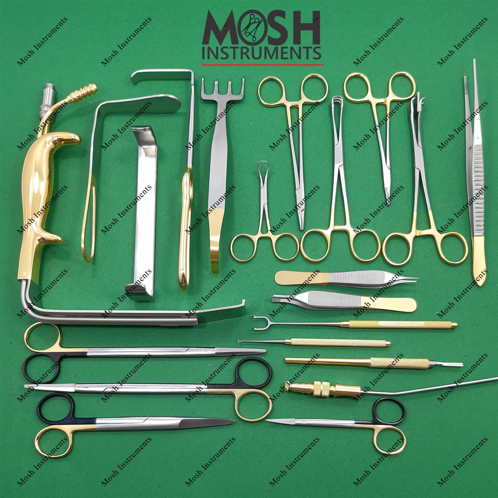 22 Piece Facelift Instruments set, Plastic surgery instruments With Steel Box