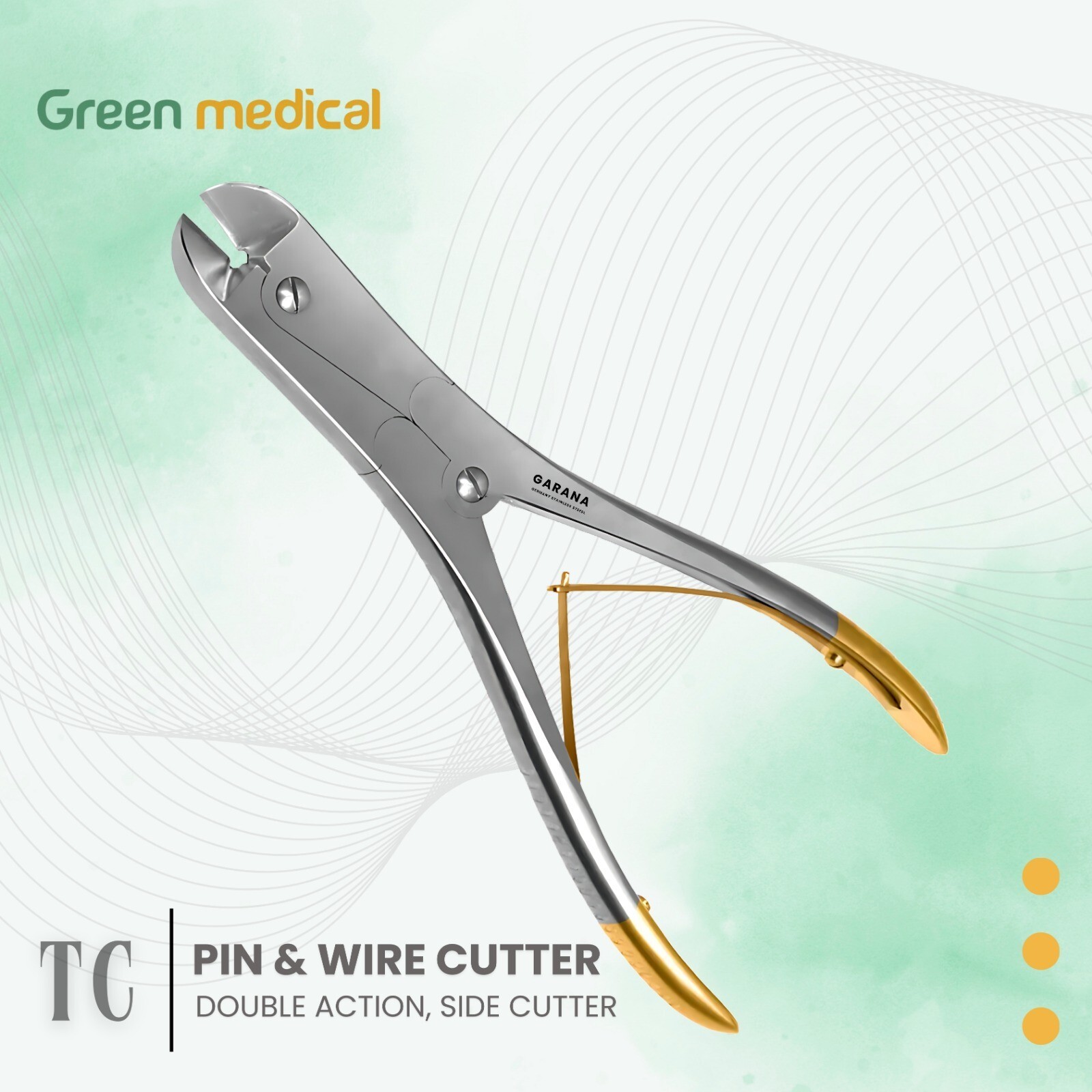 Pin & Wire Cutter Double Action 9″ Side Cutter, T/C, Max Cut 2.4mm (3/32″)