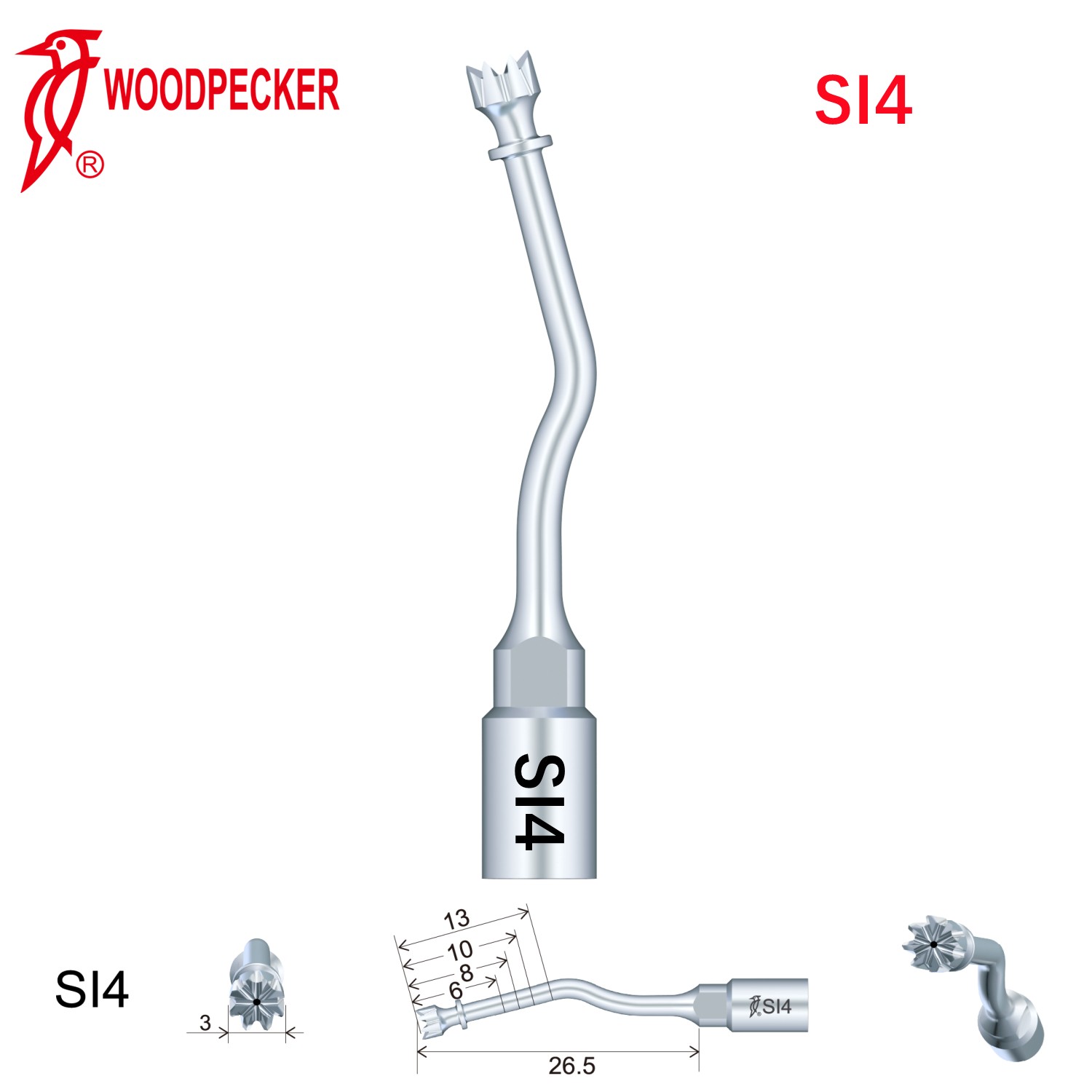 Woodpecker Dental Perio Bone Surgery Tips SI4 for Surgic Smart & Satelec