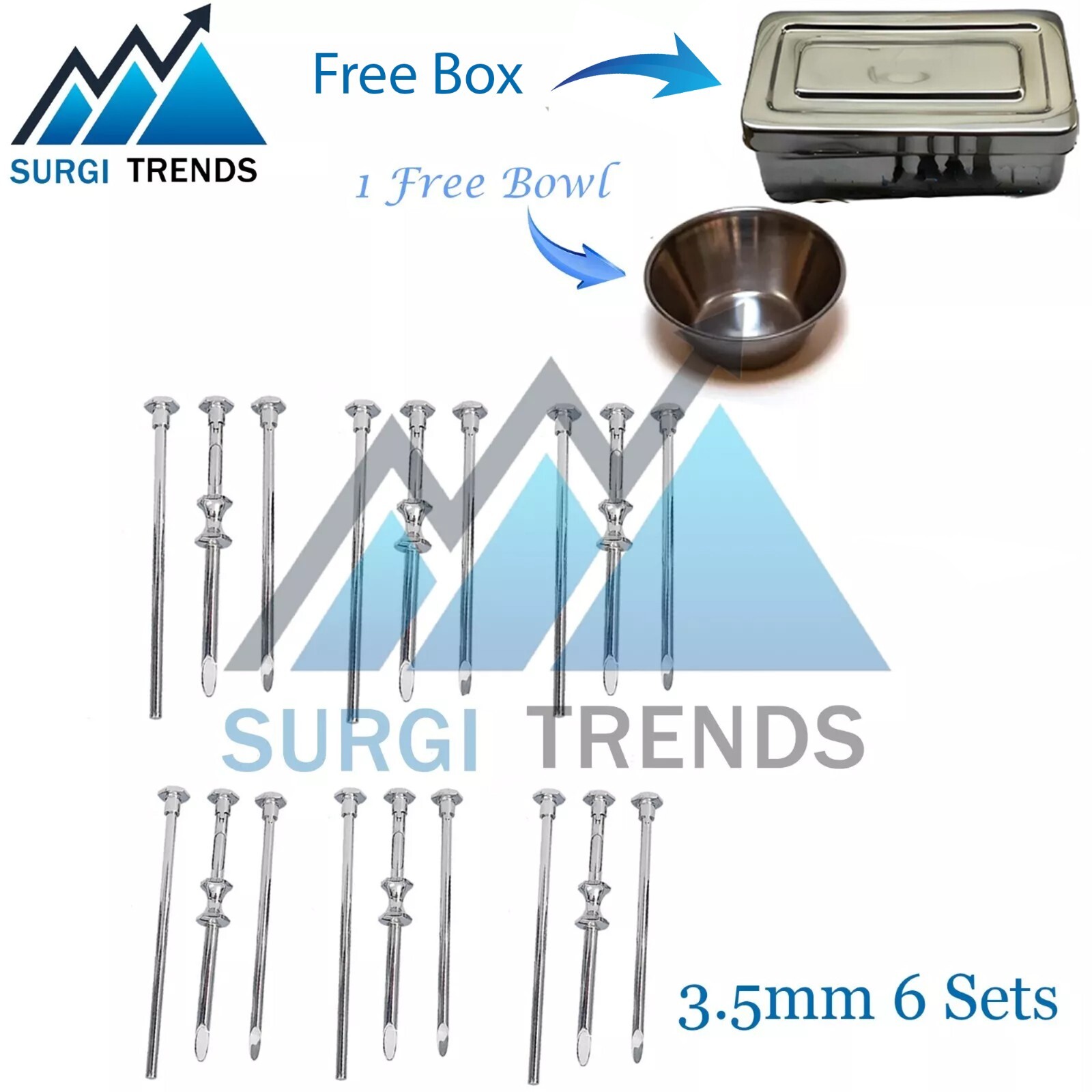 HRT Trocar 3.5mm Sets Hormone Replacement Pellet Insertion Trocars 6 Sets