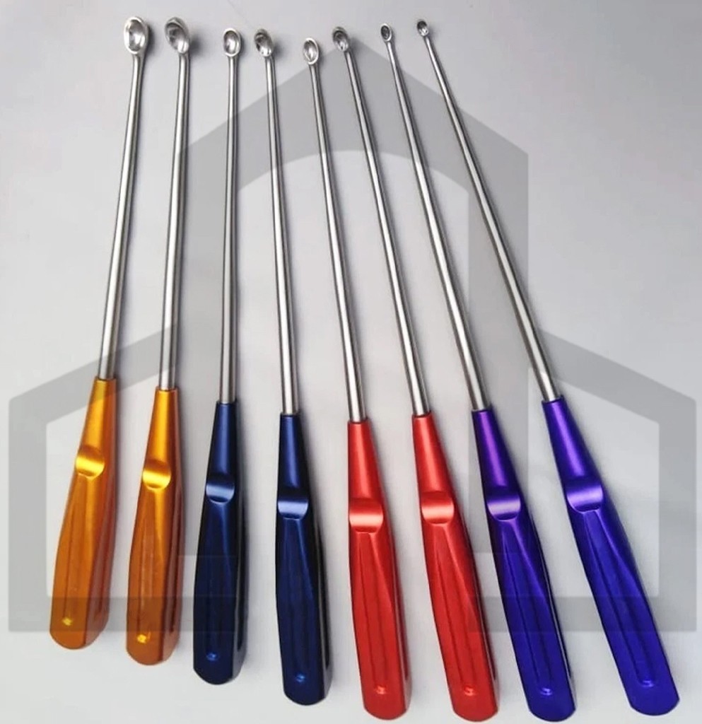 Volkmann Bone Curette Set 8 PCS Colorful Orthopedic Surgical Instruments