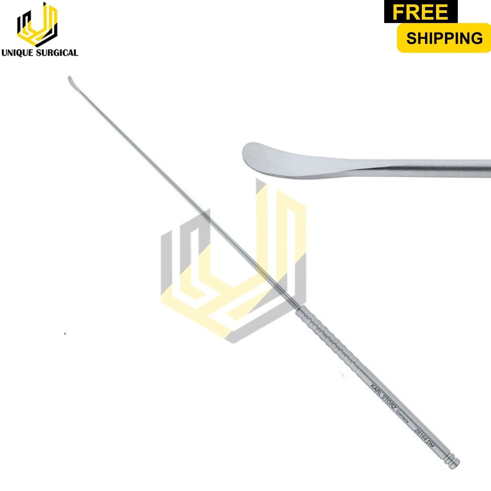 28164DM ENT Nasal 3mm Slightly Curved Spatula tip Micro Dissector