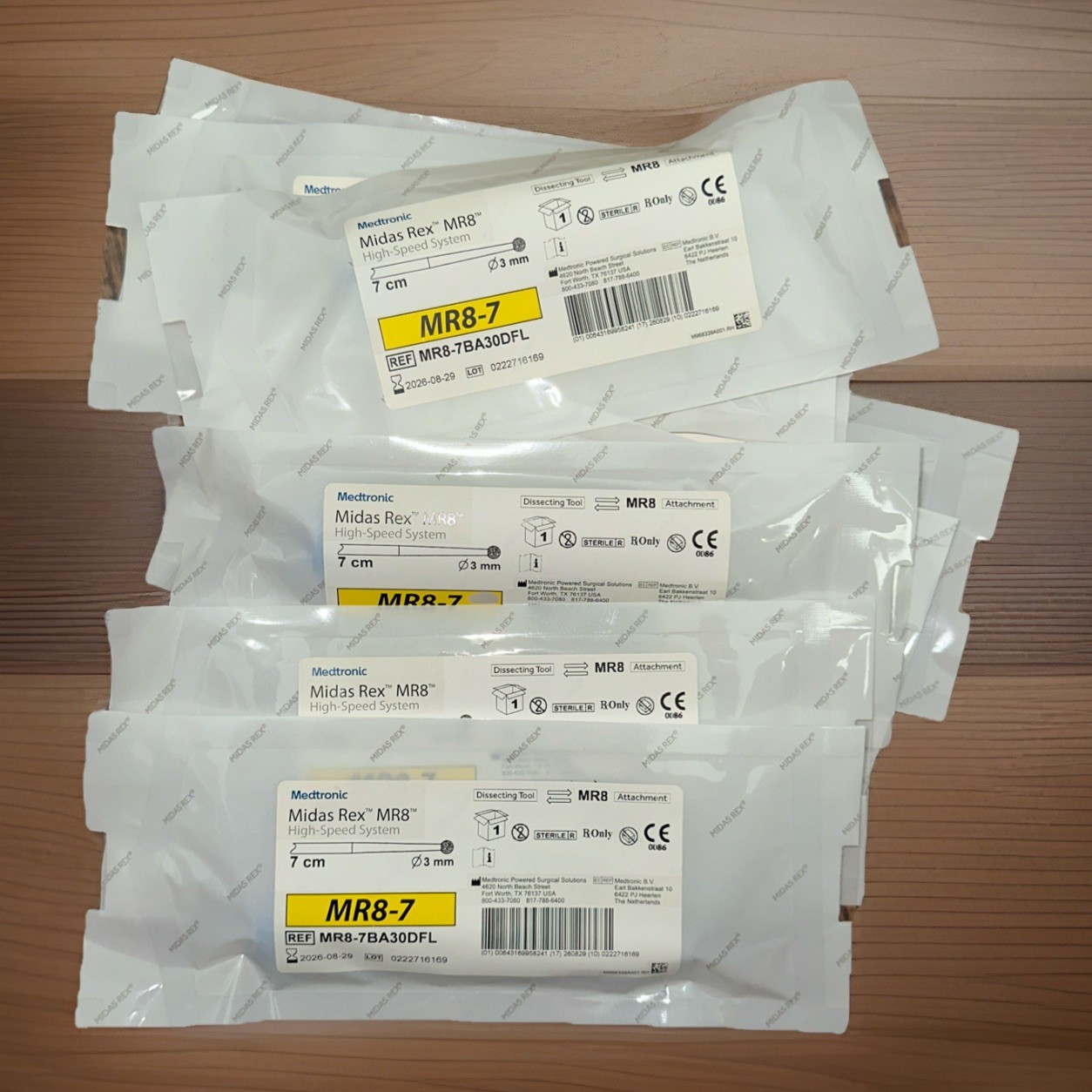 Medtronic Midas Rex MR8-7 REF MR8-7BA30DFL Lot. 8 Pieces. In Date.