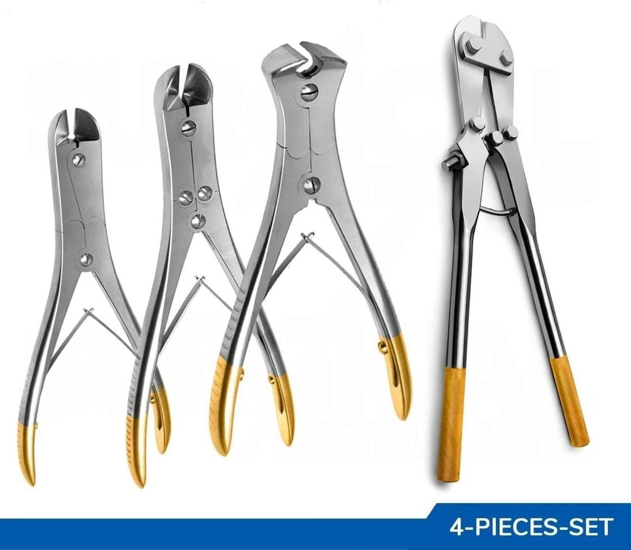T/C 4 PIN & WIRE Cutter Set Orthopedic Surgical Pliers Veterinary German Grade