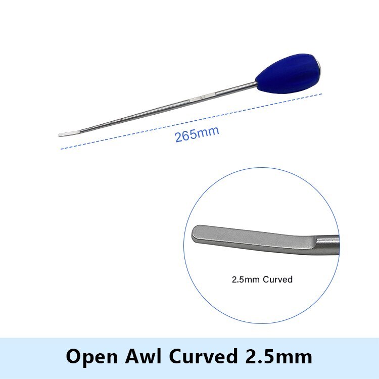 Open Awl Elastic Nail Orthopedic Surgical Instruments Straight / Curved / Sharp