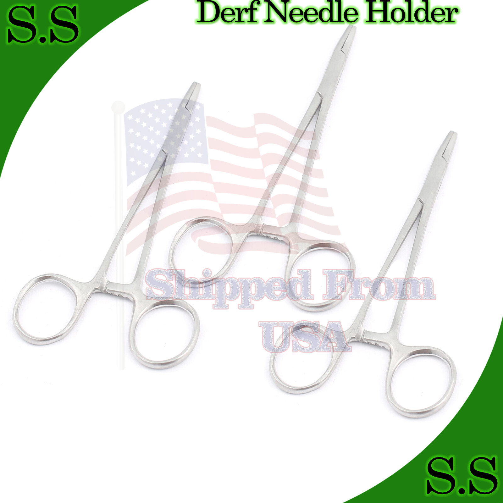 3 Pieces Derf Needle Holder 4.75″ Surgical Instruments Tools