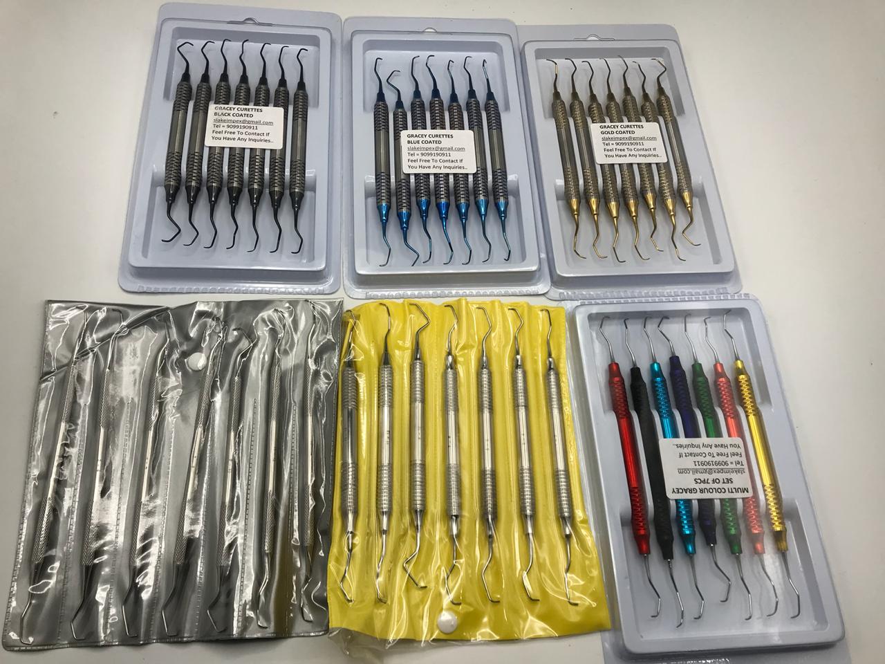 Periodontal Gracey Curettes Set of 7 Medical Dental Surgical Instruments Sets