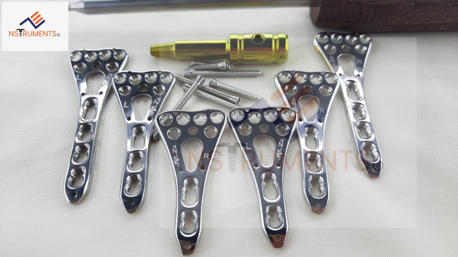 Locking Variable Angle Distäl Radius Volar plate 2-4 holes L &R & screw 63 pc SS