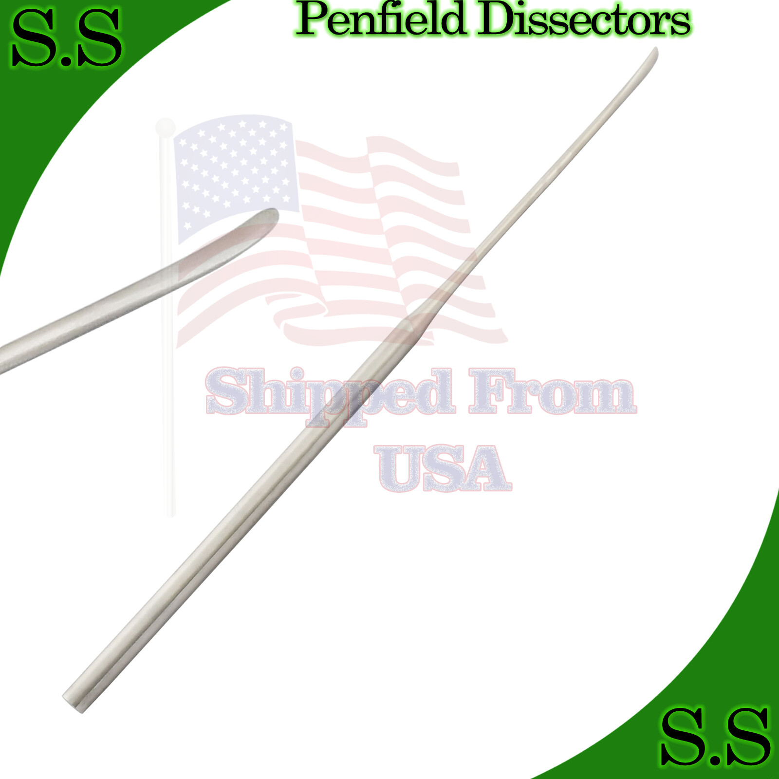 Surgical Penfield Dissectors # 4 Neuro 21.6cm Spine Single Ended New Instruments