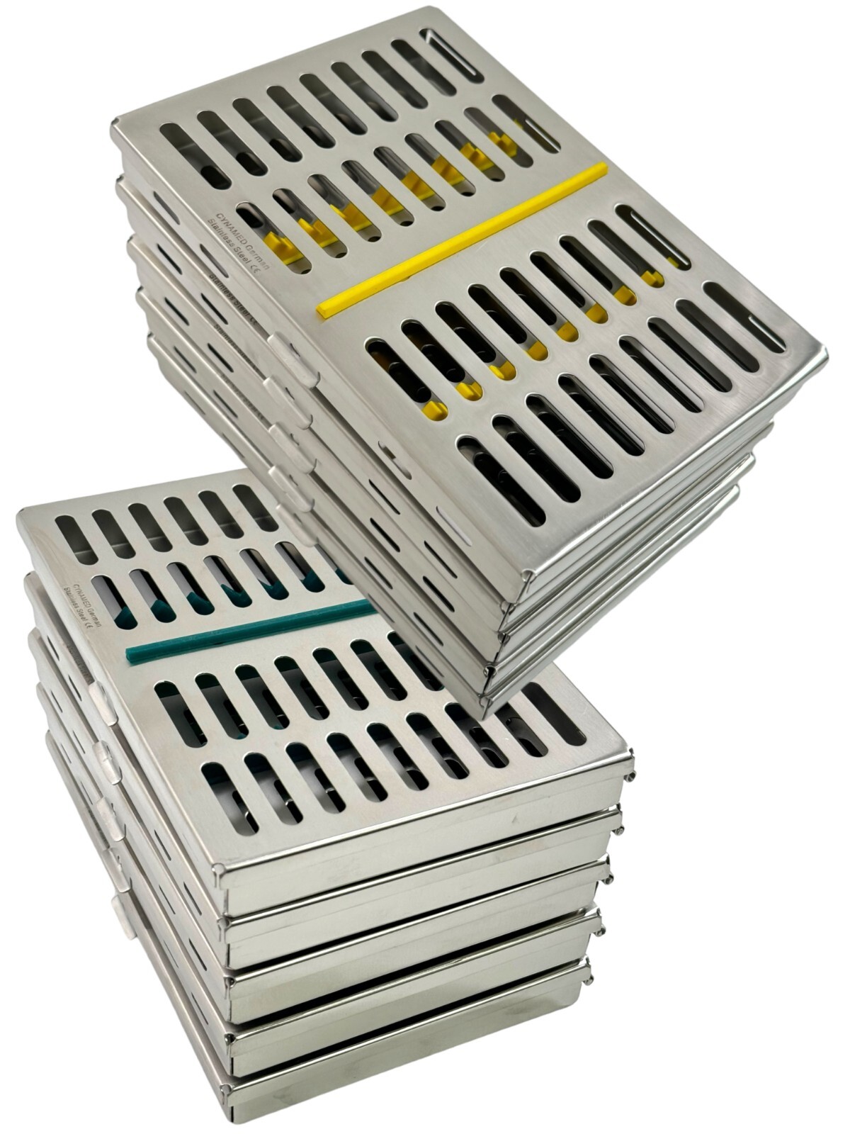 10 DENTAL SURGICAL AUTOCLAVE STERILIZATION CASSETTE BOX FOR 10 INSTRUMENT GERMAN