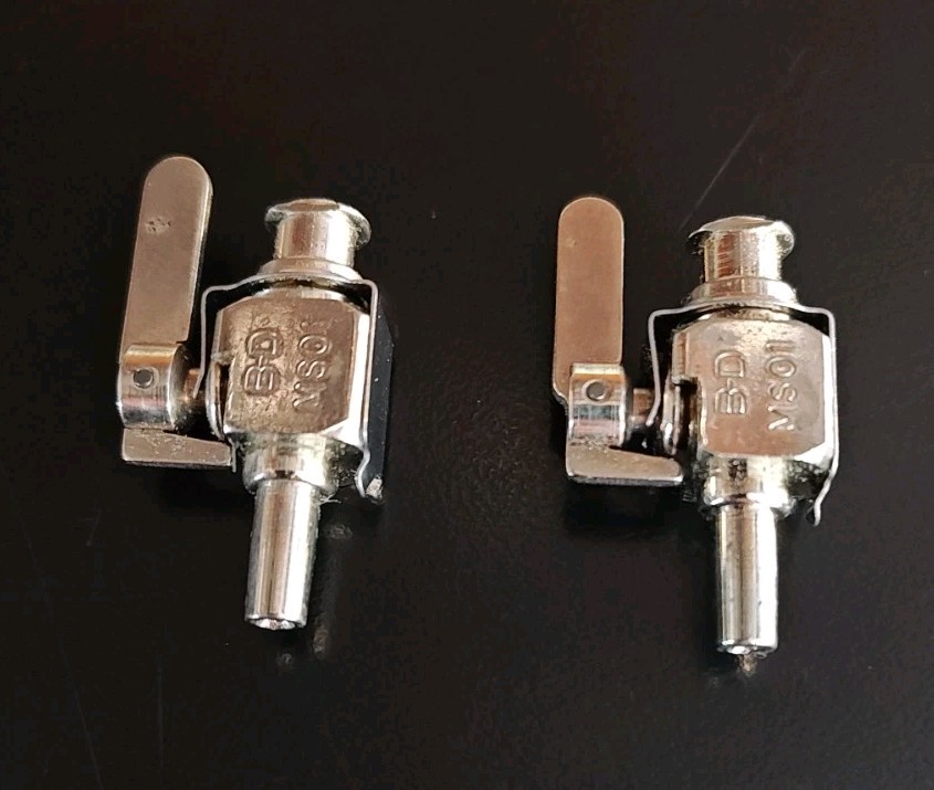 Two-Way Stopcock Stainless Steel Plated Brass Medical/Surgical B-D MS01~Vtg New~