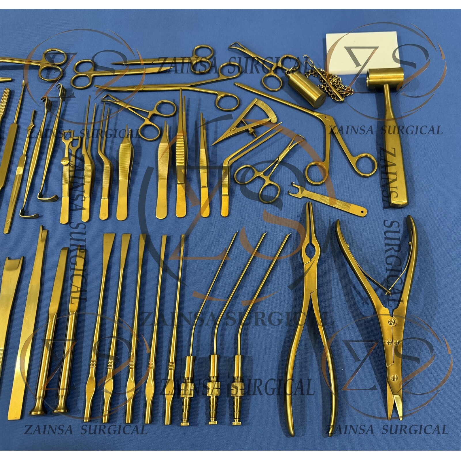 Rhinoplasty Instruments Set Titanium Gold Coated Nose Surgery Set