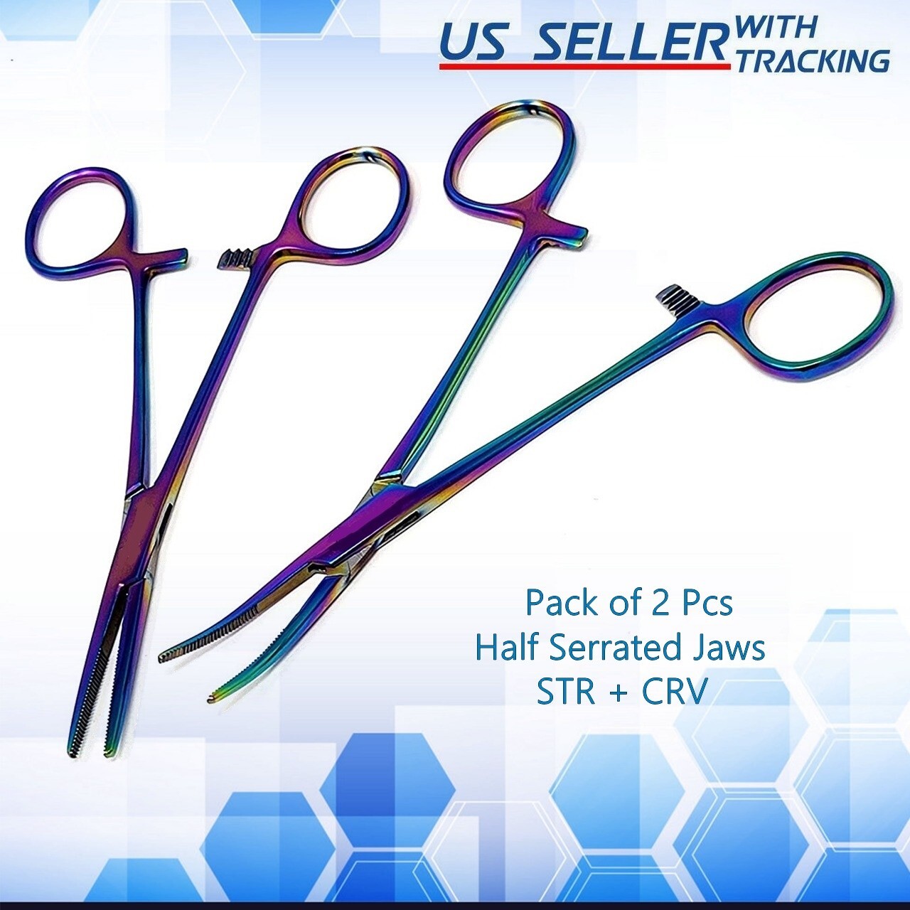 Kelly Hemostat Locking Forceps Multicolor 5.5″ Hemostatic Clamps Surgical
