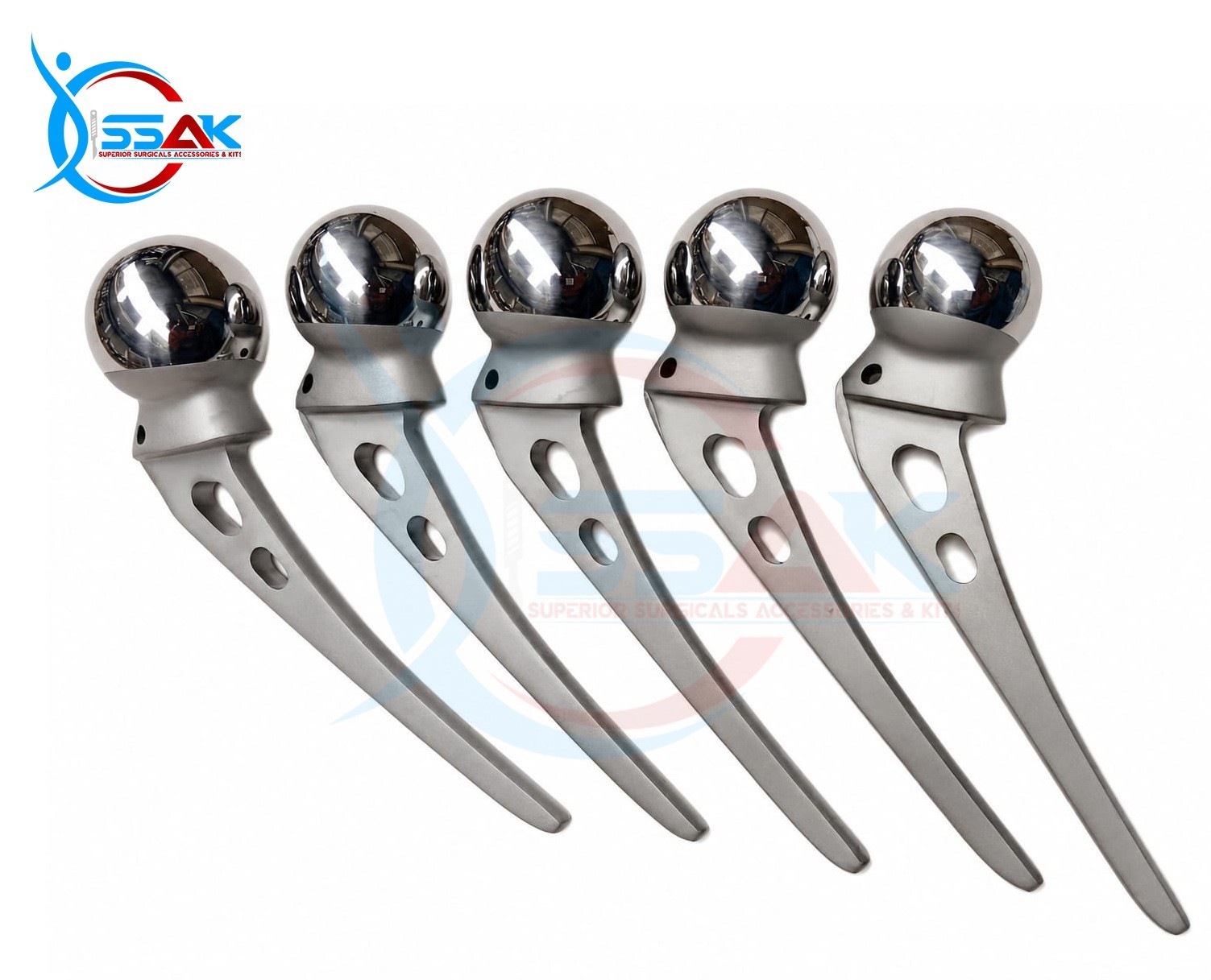 AMP Hip Prosthesis Orthopedic Instruments Set 48,49,50,51,52mm 5 Pieces Lot