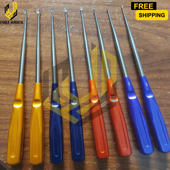 Volkmann Bone Curette Colorful Set 8 PCS Orthopedic Surgical Instrument