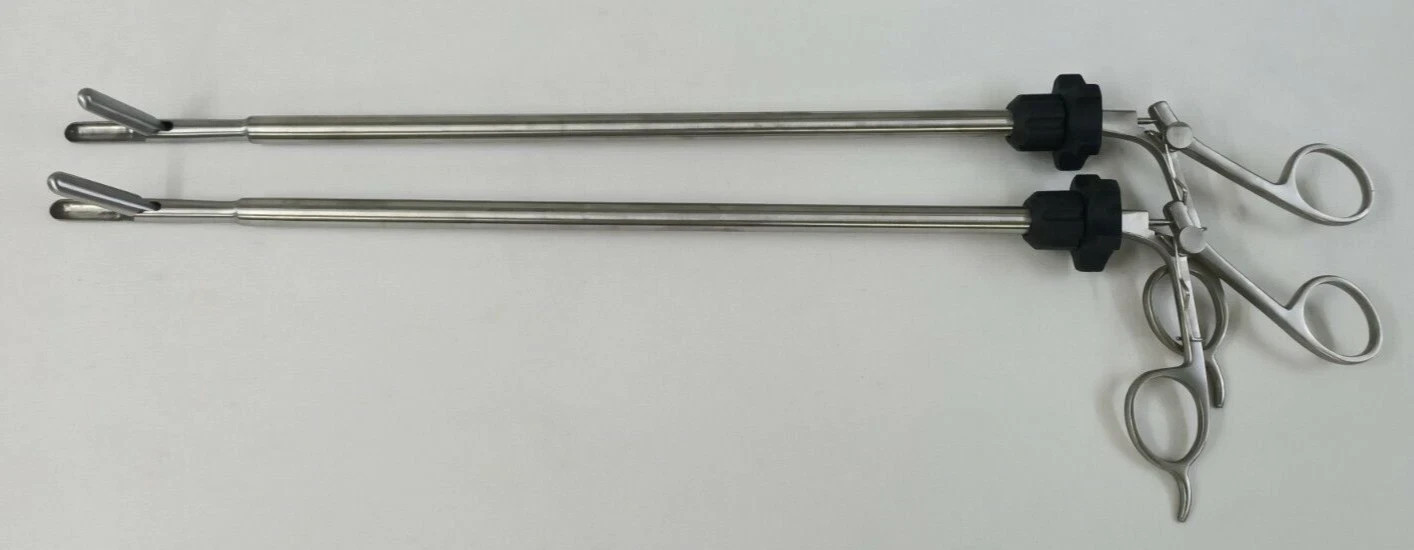2pc Laparoscopic Spoon Forceps 10mmx330mm Laparoscopy Surgical Instrument