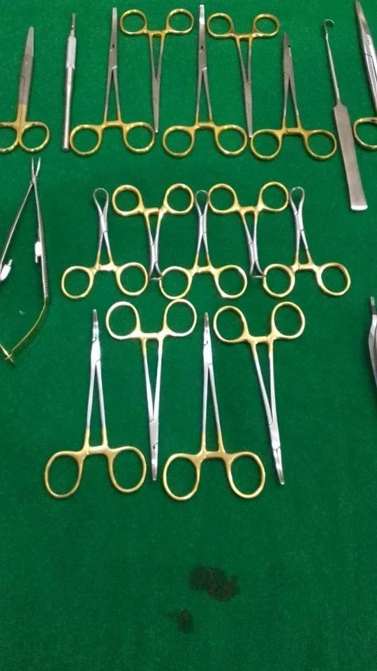 GENERAL SURGERY SPAY PACK SET OF 40 PCS GOLD HANDLE SURGICAL INSTRUMENTS KIT