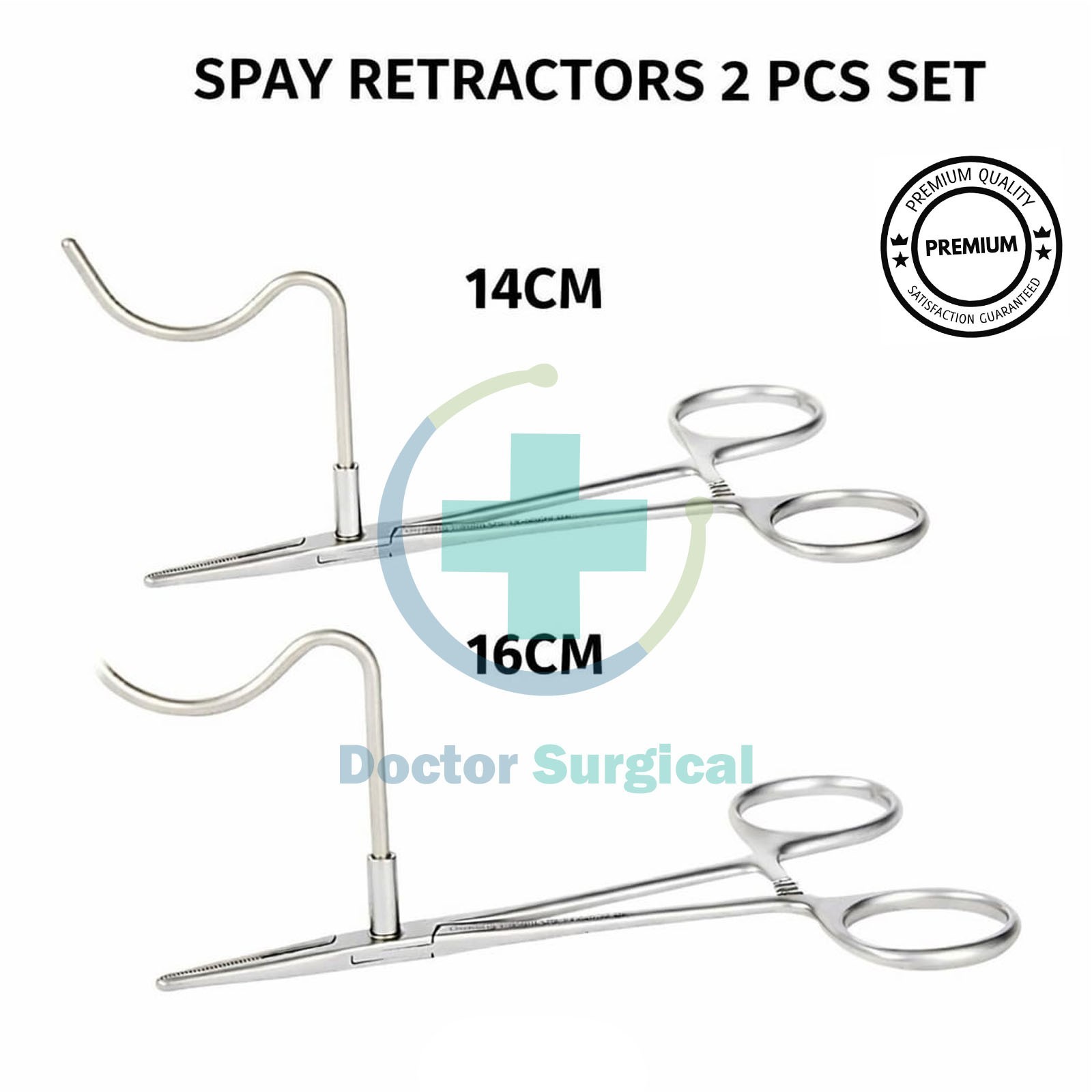 2Pcs DOWLING Spay Retractors Medium 14cm and large 16cm