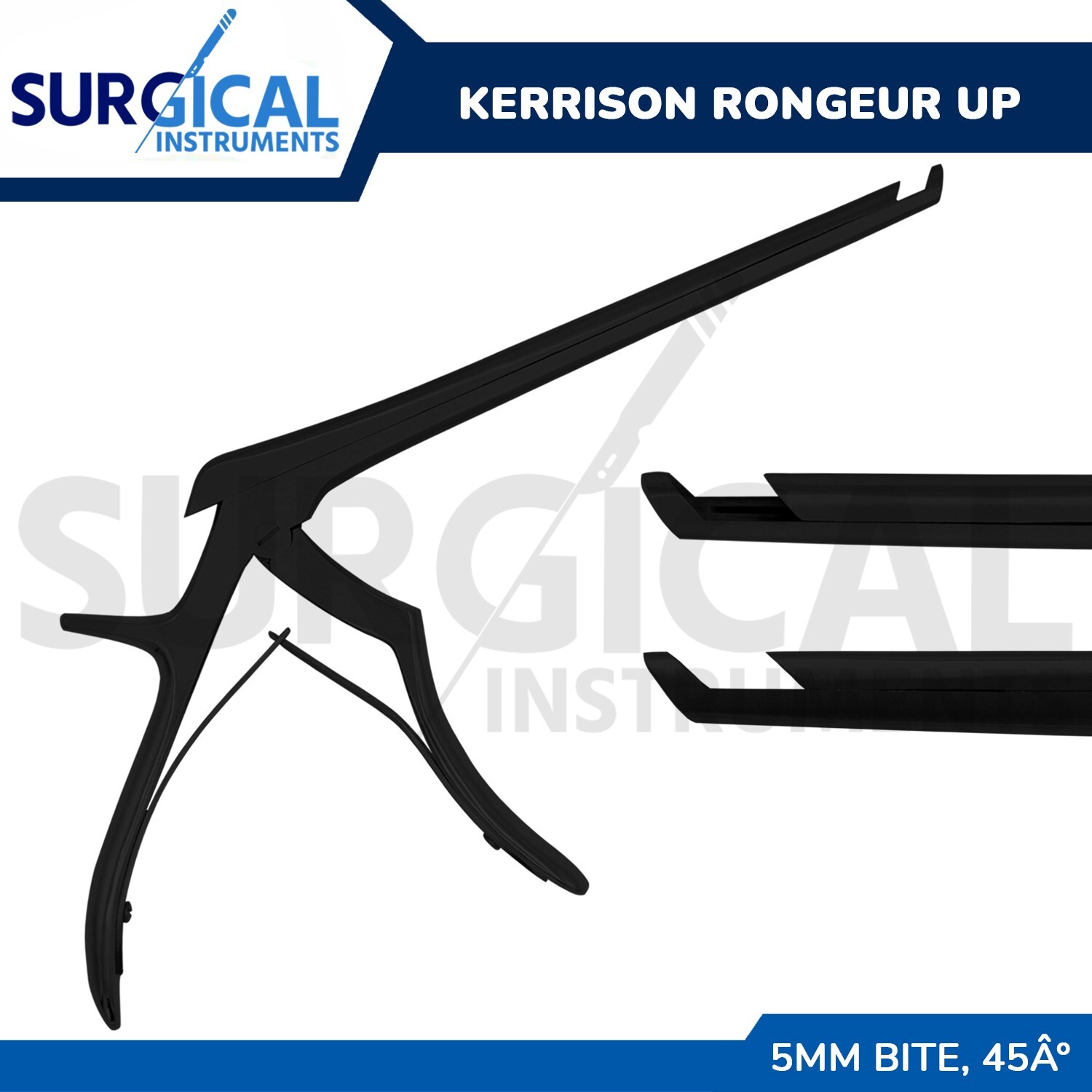 Kerrison Rongeur Black color 6″ Shaft 5mm 45Â° Up Bite Stainless German Grade