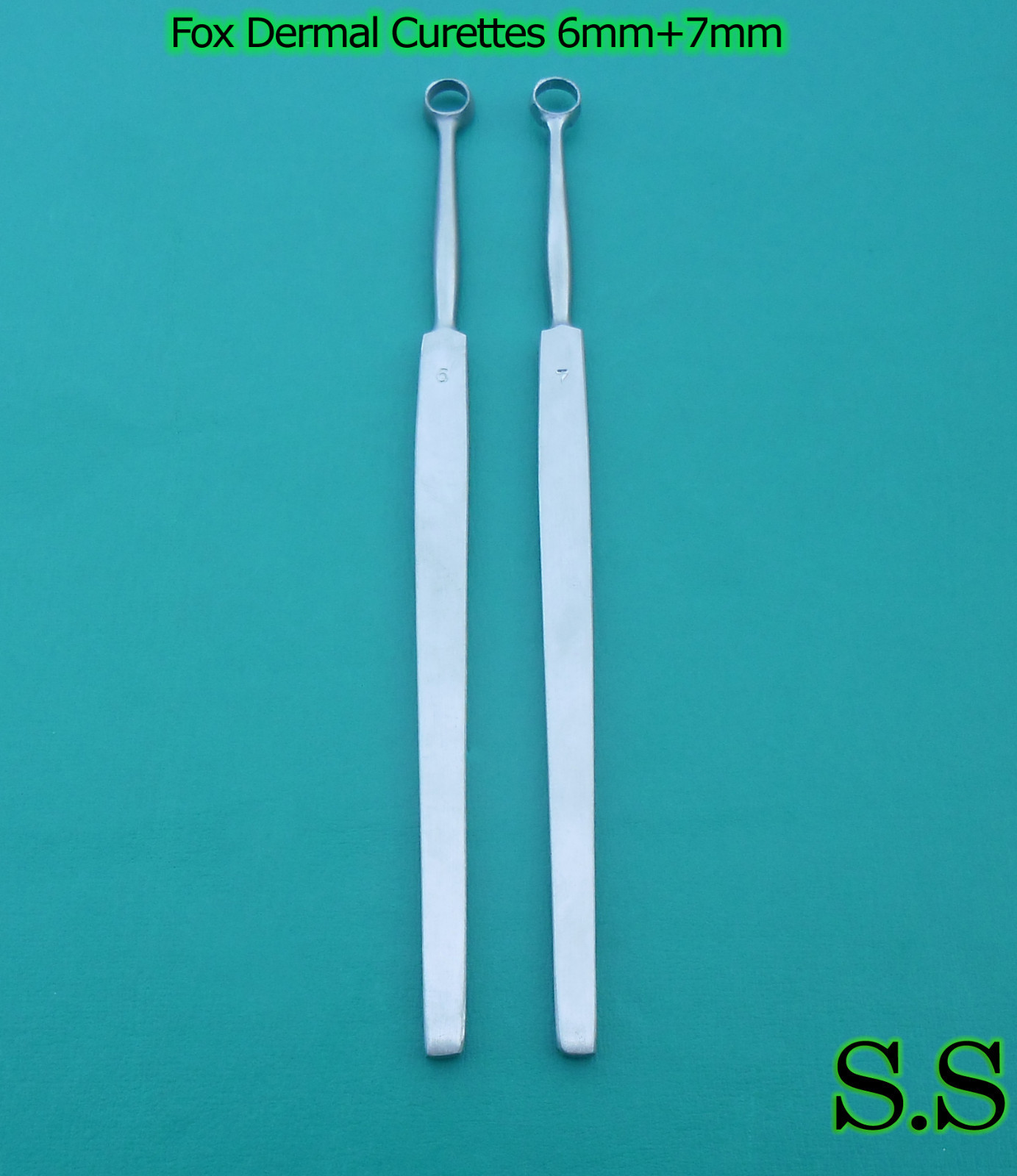Fox Dermal Curettes 6mm+7mm Surgical Dermatology Instruments