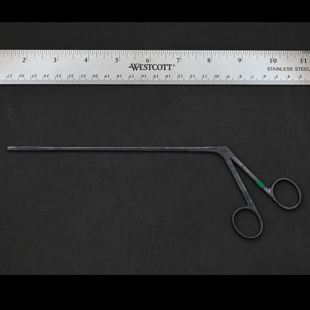 Aesculap MF448R Black Coated Micro Pituitary Rongeur 2×6 mm Straight Jaw 7 in