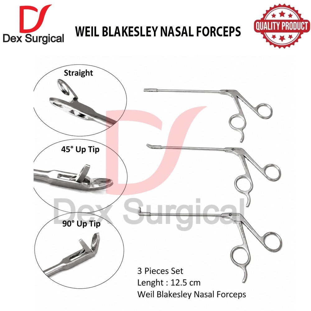 NASAL FORCEPS SET 3 PCS, Weil Blakesley Forceps ENT Instruments