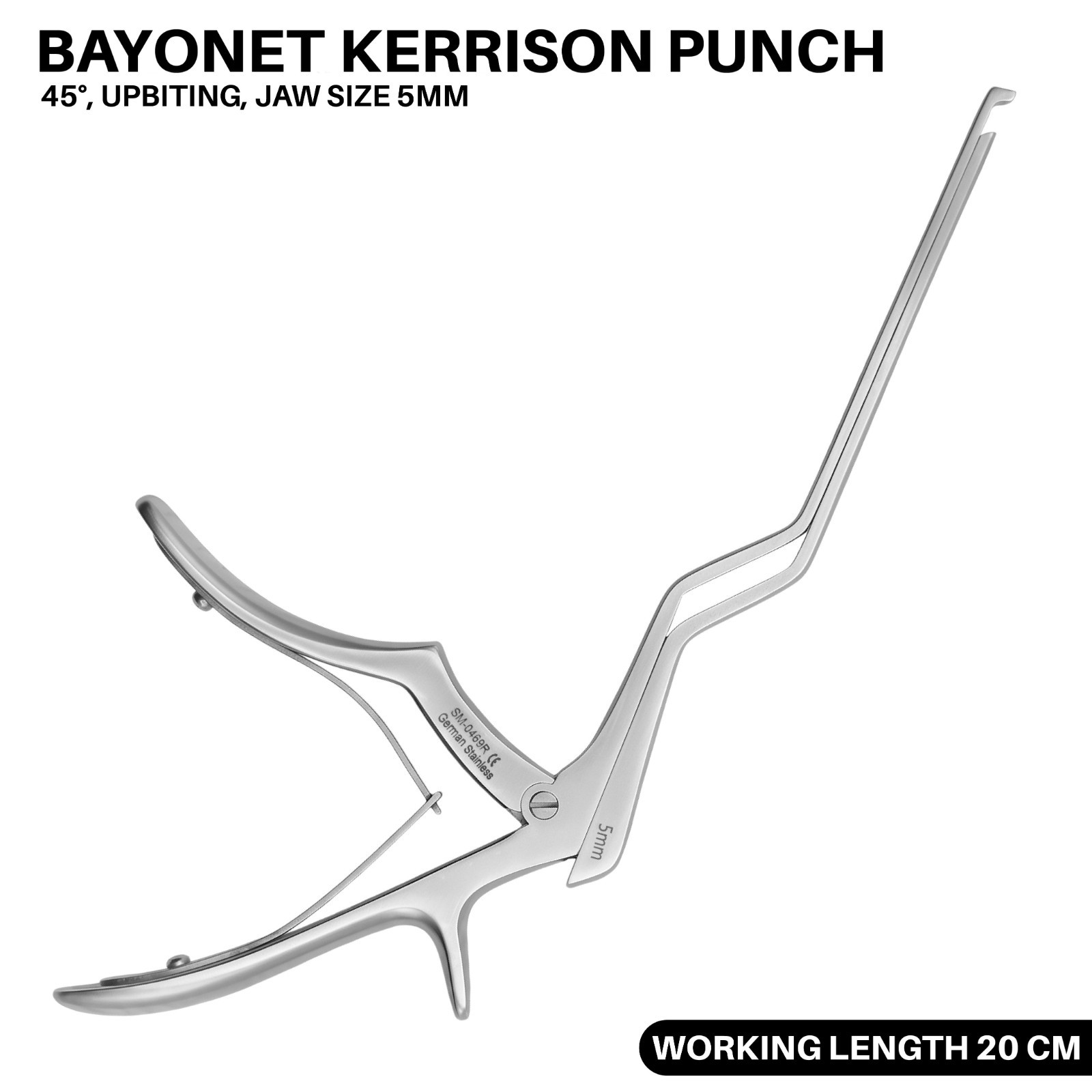 Kerrison Bayonet Punch 45° upbiting Jaw Size 5 mm Orthopedic Instrument German