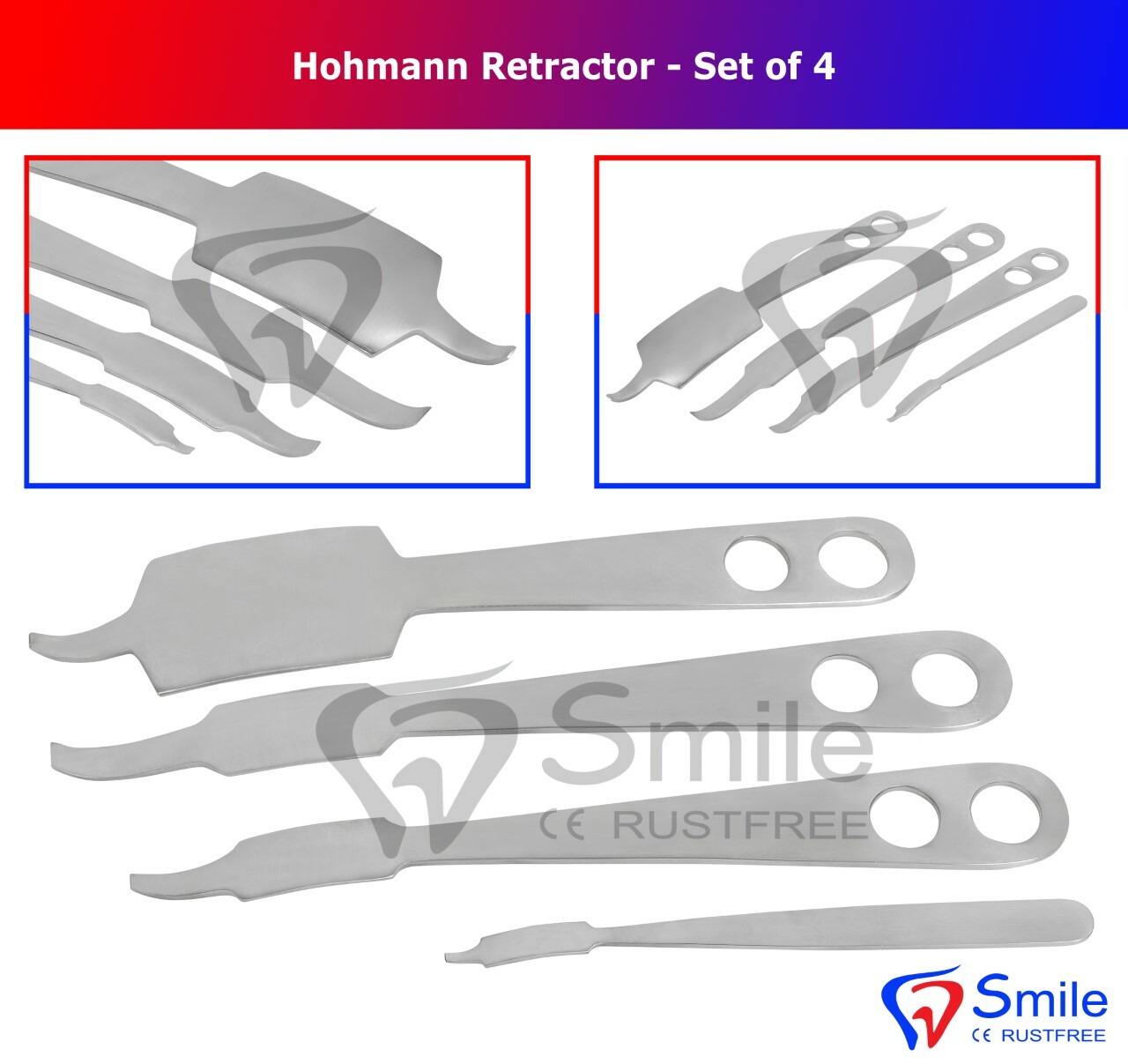 Hohmann Retractor Set Of 4 Smile Dental United Kingdom Orthopaedic Instruments