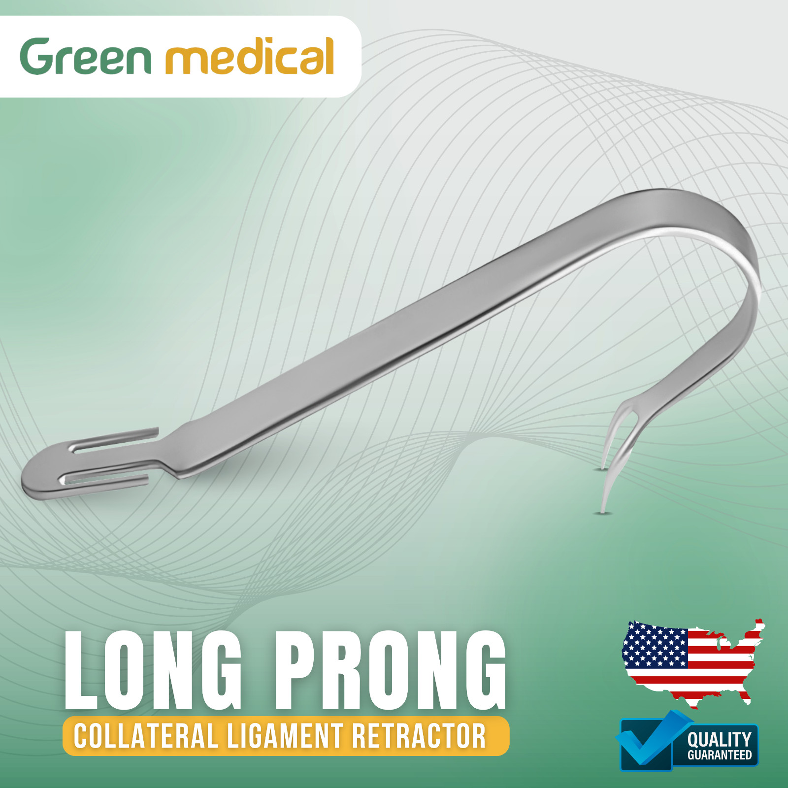 Collateral Ligament Retractor – Long Prong Orthopedic Surgical Instrument