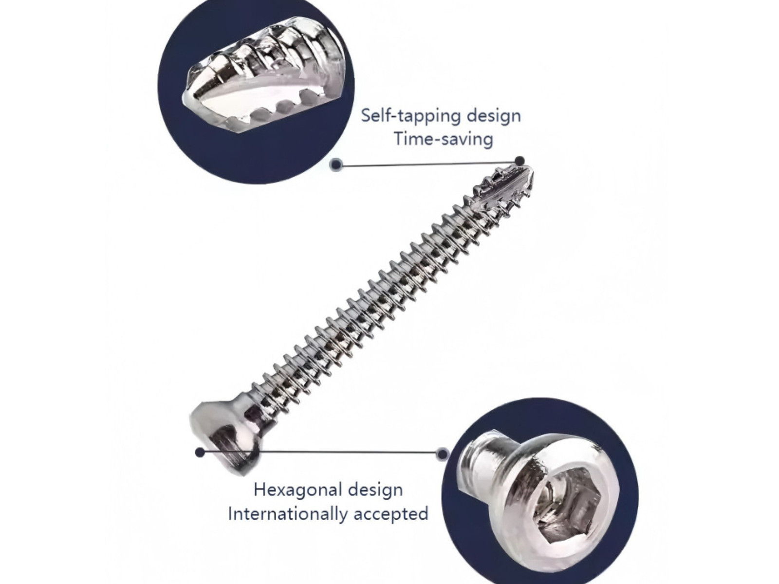 4.5mm Cortex Self Tapping Hex Socket Screws Stainless Steel 316L 80 Pcs Set