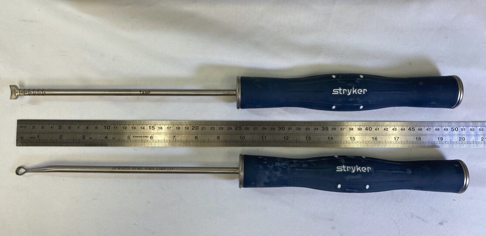 Set of 8 Stryker Reliance Anterior Lumbar Instruments 20″ Cobbs Curettes Neuro