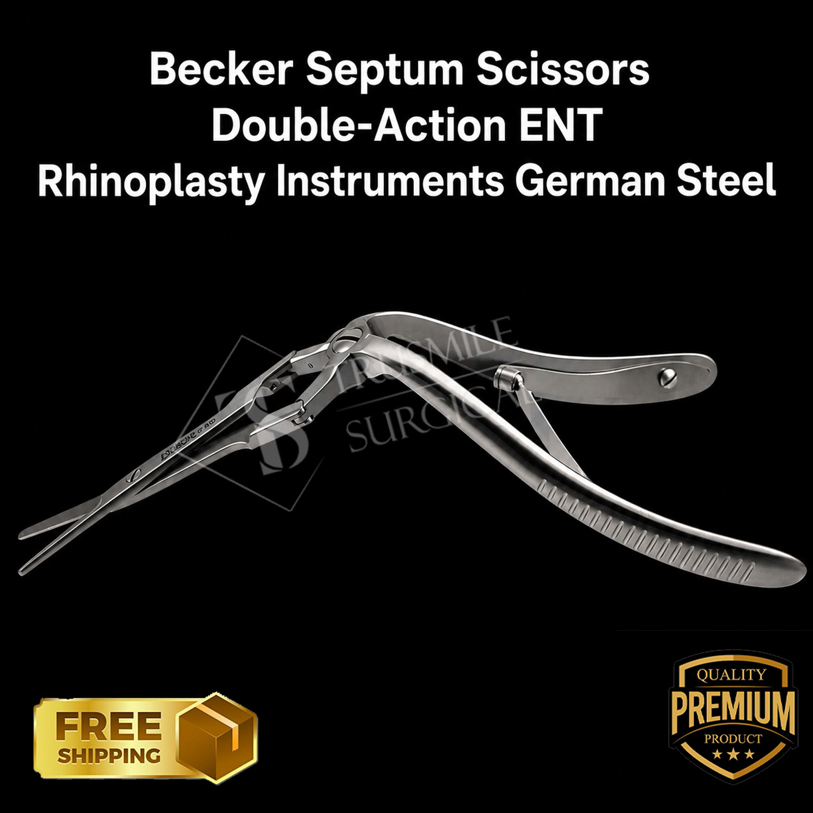 Becker Septum Scissors Double-Action ENT Rhinoplasty Instruments German Steel
