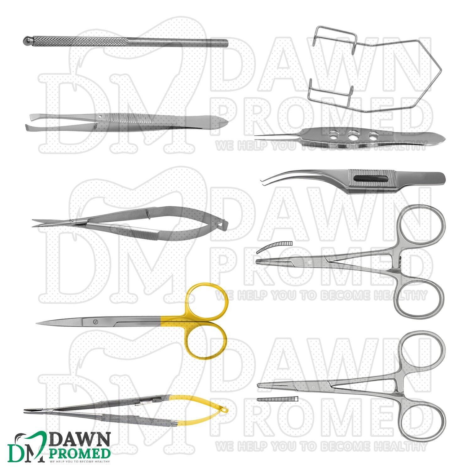 10 Pcs Veterinary Ophthalmic Eye Instruments Kit Ophthalmology Set German Grade