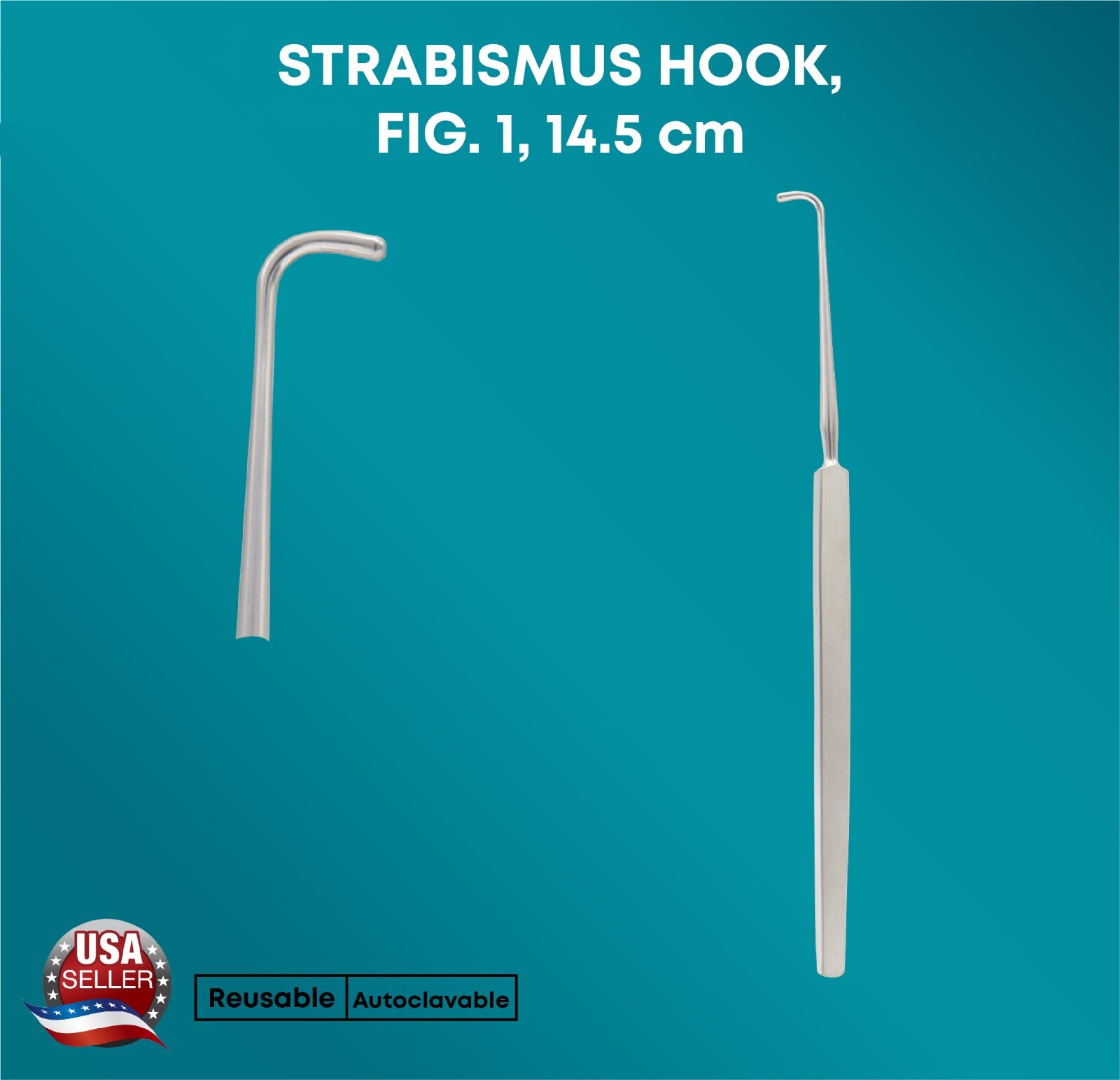 Graefe Strabismus Hook 13mm Curved Hook Premium Ophthalmic Surgical Instruments