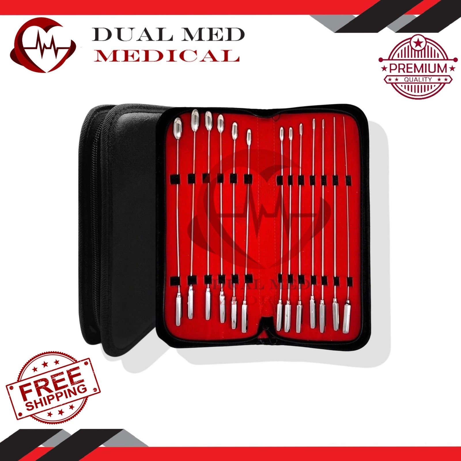 Bakes Rosebud Urethral Sounds Dilator 13 Pcs Set 1,2,3,,,,,,13mm With Kit By IZ