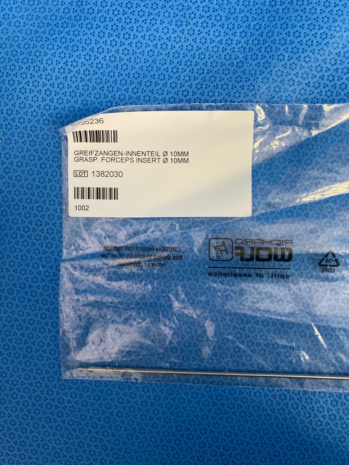 R. Wolf 8395.236 Grasping Forceps Insert 10mm 34cm Laparoscopic Laparoscopy