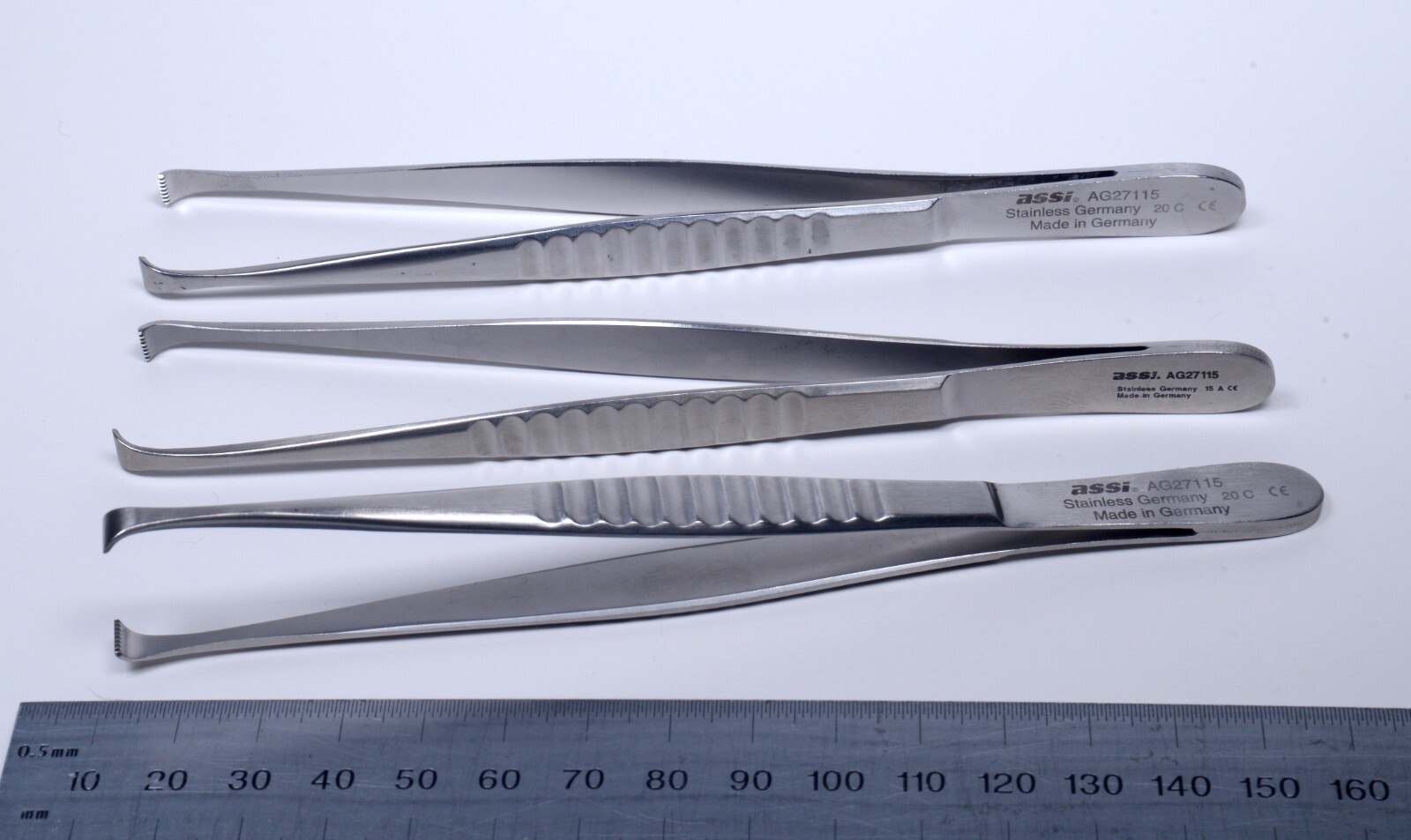 3x ASSI #AG27115 Martin Tissue Forceps 6″ Stainless Steel Surgical