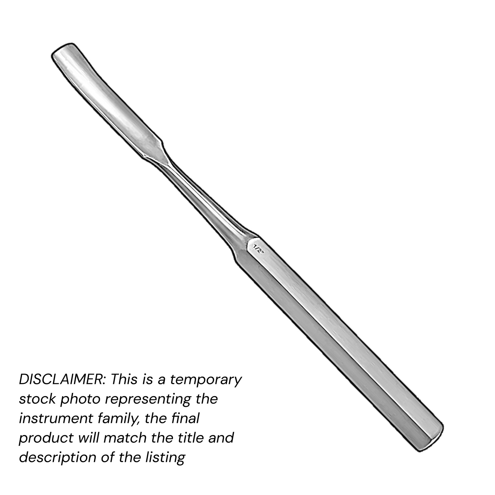 2 pcs Hibbs Gouge, 9″ 1/2″ Curved Tip Stainless Volaris Economy Grade