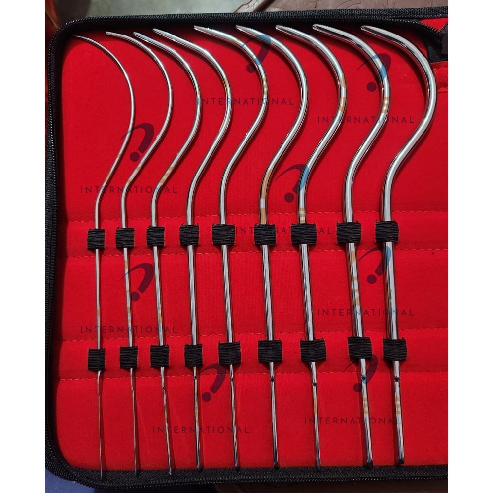 Guyon Urethral Bougies, Gynecology Dilators Urethral Sounds Curved Set of 15 PCS