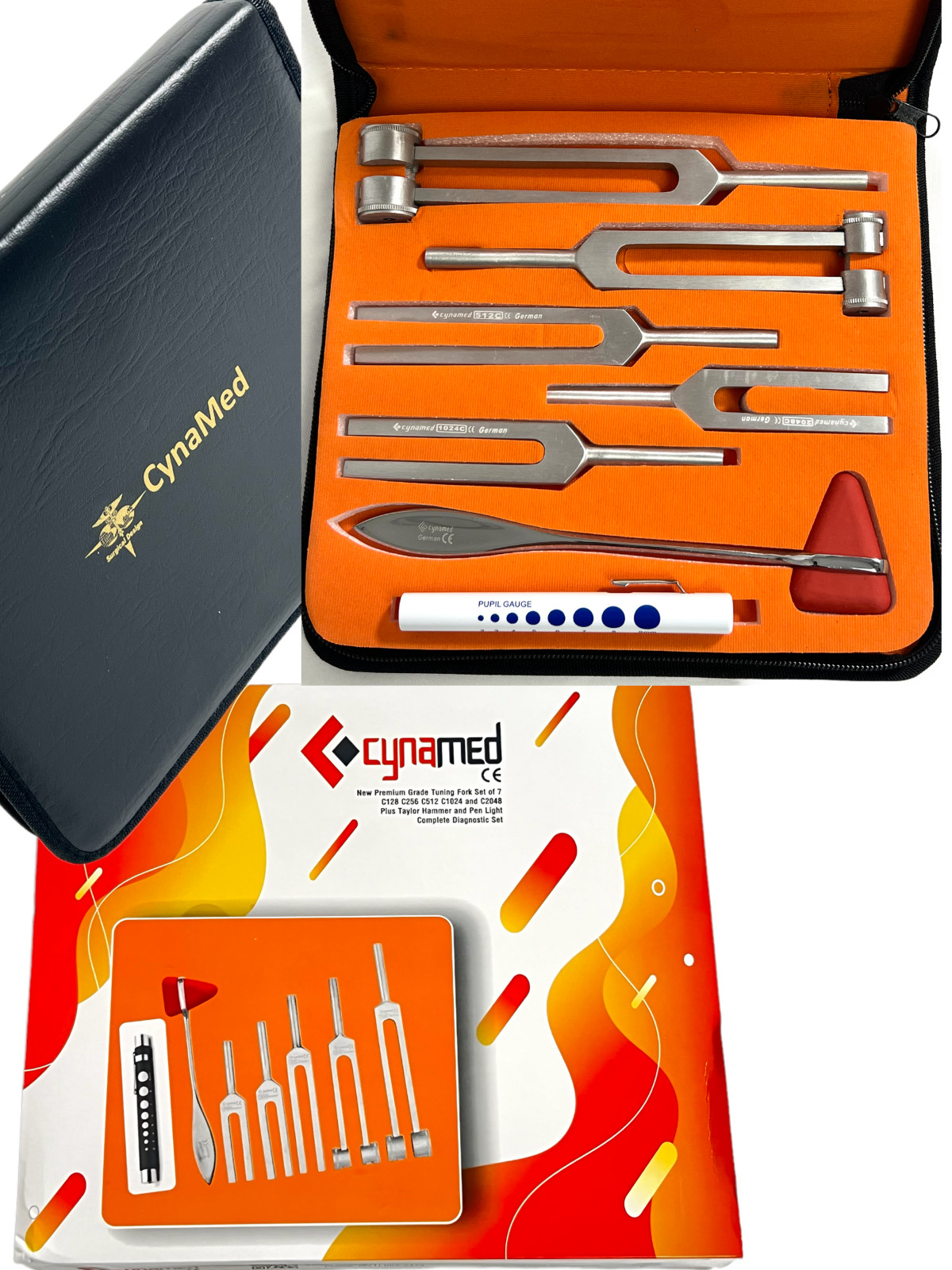7 Tuning Fork Set Medical Surgical Chiropractic Physical Diagnostic Instruments