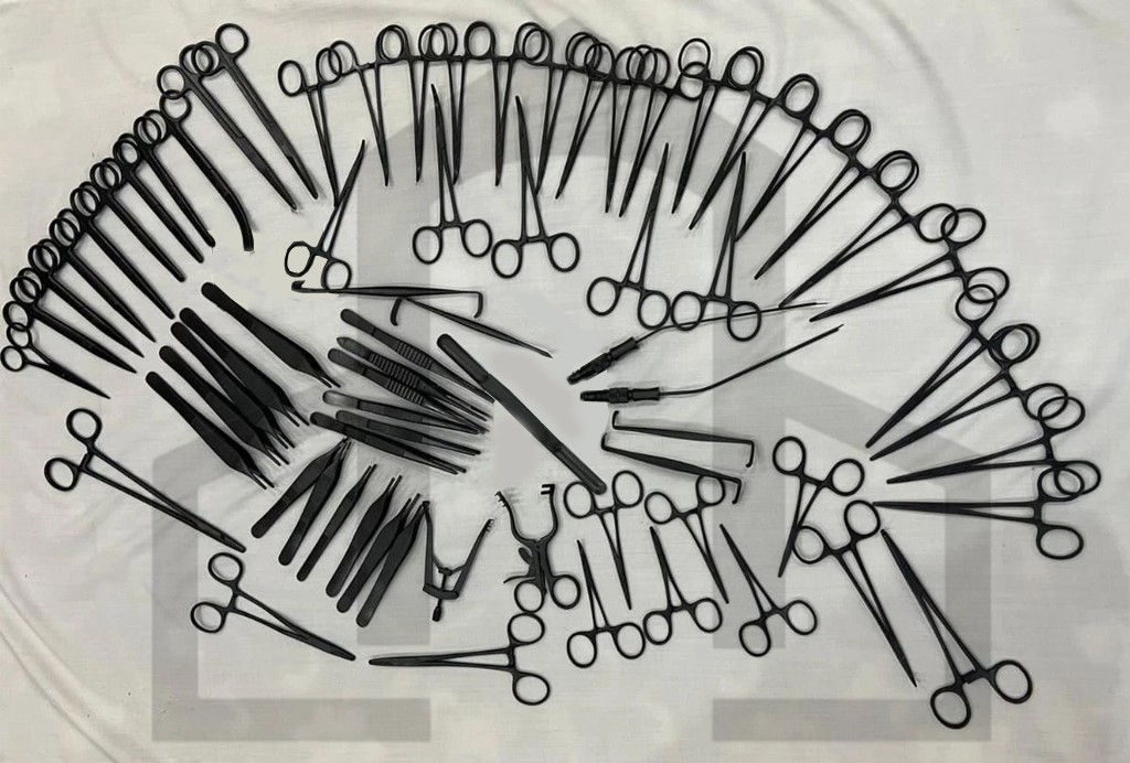 Plastic Surgery Surgical Instruments Black Coated Kit 72 Pcs