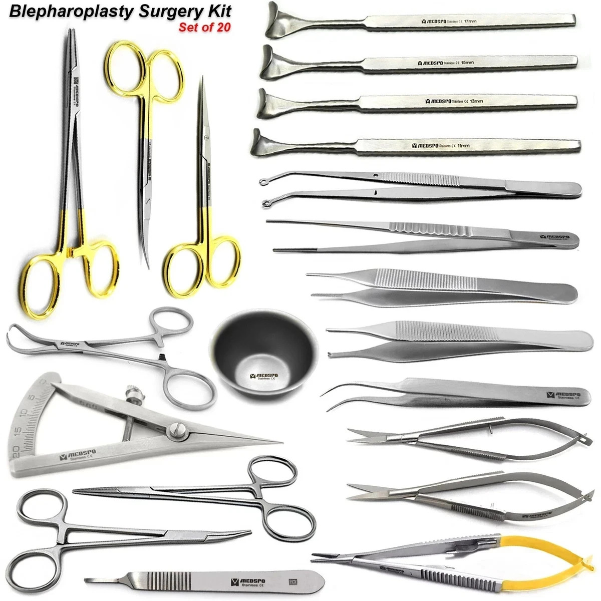 Blepharoplasty Instruments Set Micro Eyelid Plastic Surgery Surgical Ophthalmic
