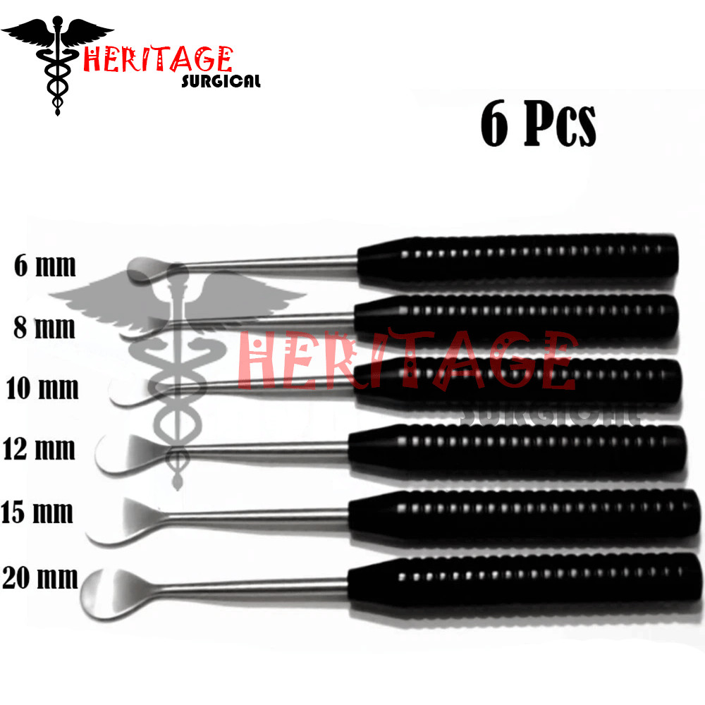 Cobb Elevator Spine Set | 6-Piece Orthopedic Surgical Instruments Black Handle