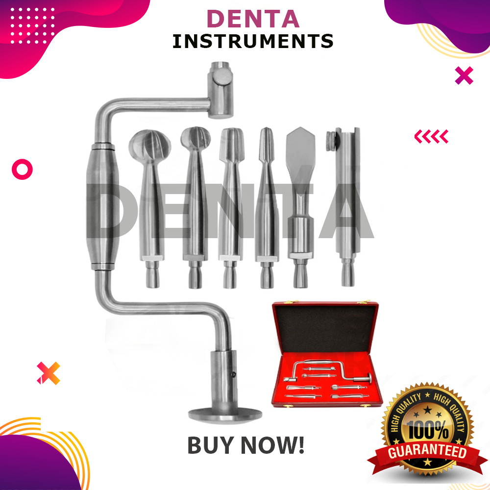 Hudson Hand Drill Brace 7 Pcs Instruments Set Surgical Orthopedic