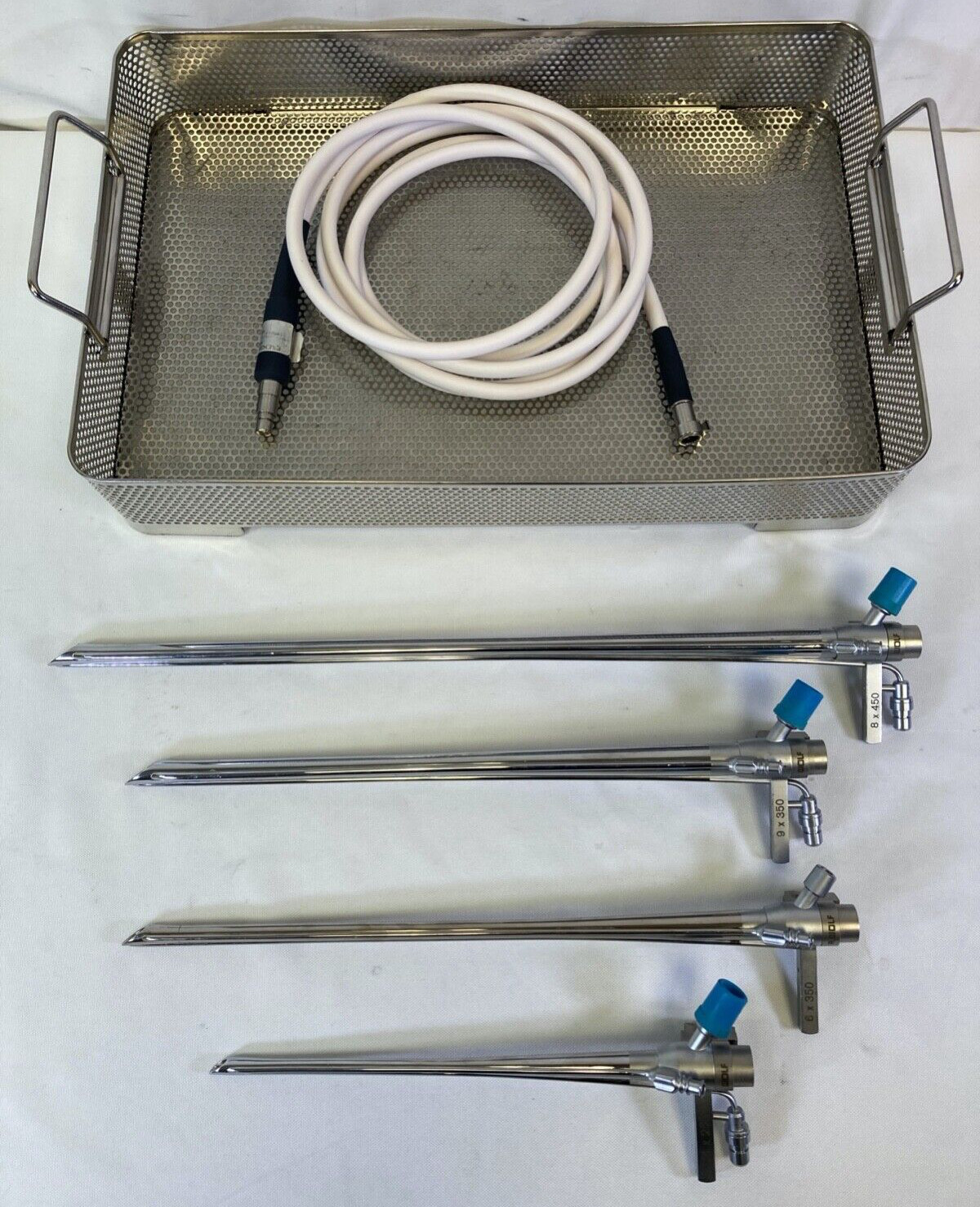 4 Piece R. Wolf Bronchoscopy Set w/ Light Carriers Light Cable & Case ENT
