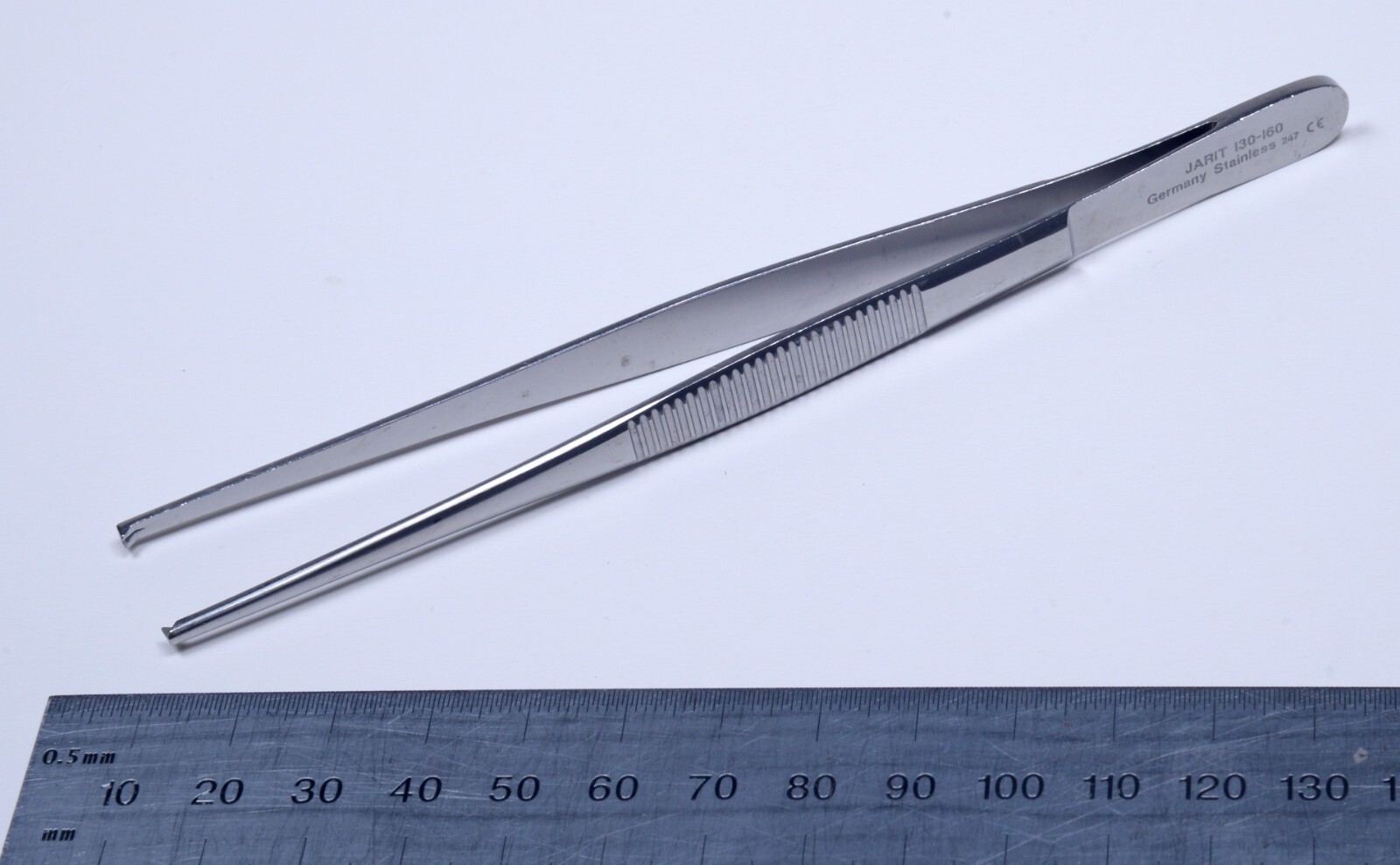 Jarit #130-160 Tissue Forceps 5¾” Straight 1×2 Stainless Steel Surgical