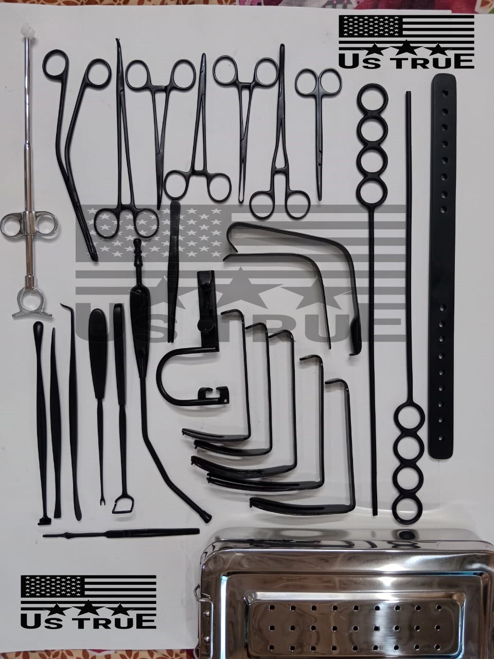 Tonsillectomy 27 pcs and Adenoidectomy set Reusable Instruments Set Black Coated