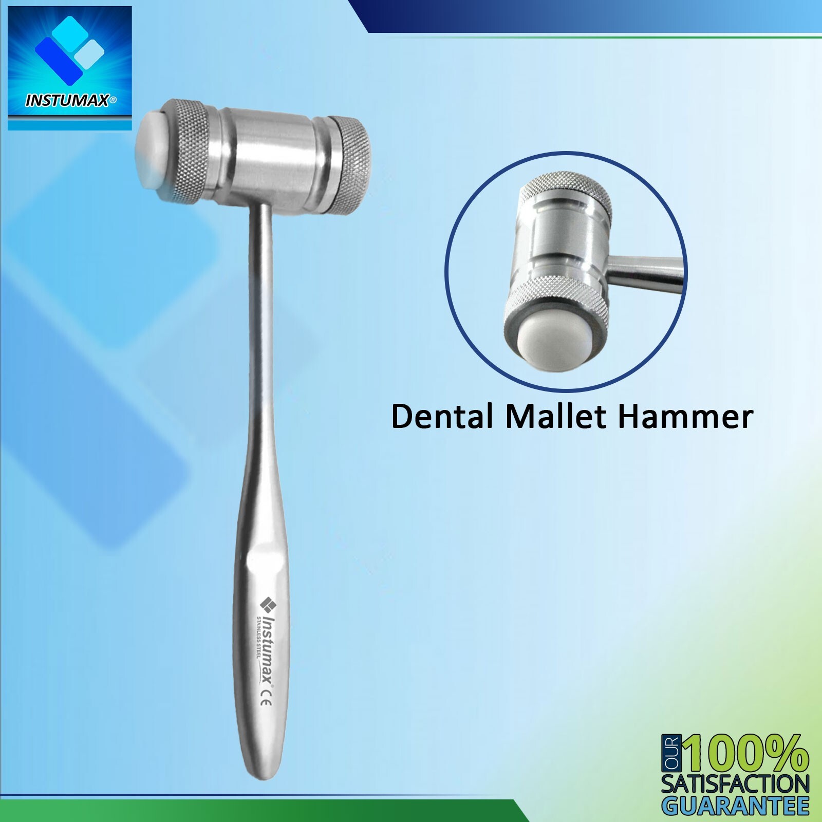 Premium Quality Dental Bone Mallet Hammer Implant Surgery Tool Nylon Heads