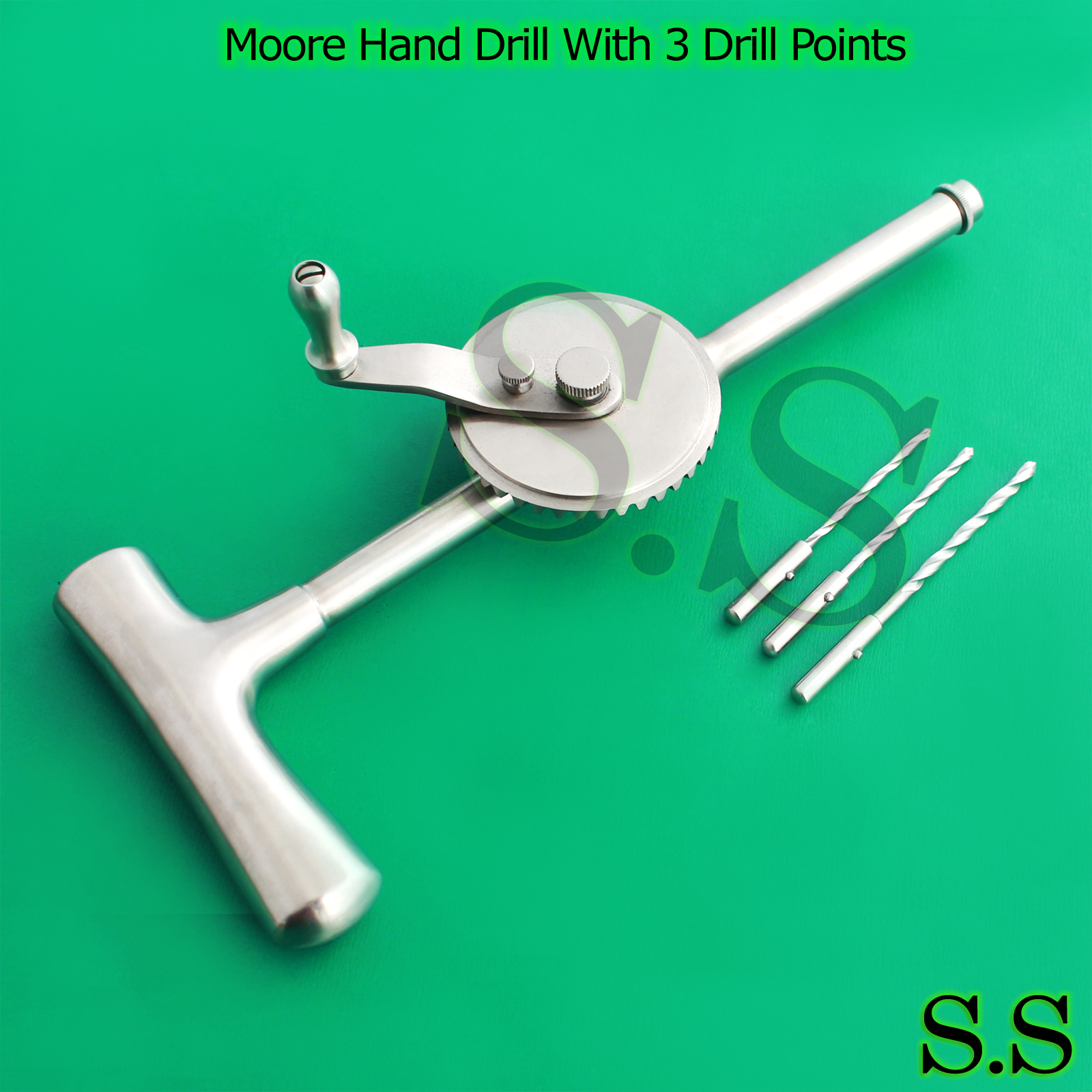 Moore Hand Drill With 3 Drill Points Orthopedic Instruments