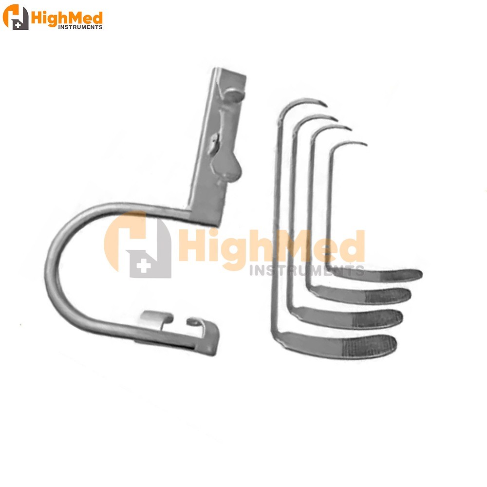 Davis Boyle Mouth Gag Set with 4 Blades Size 2.5,3,4,4.5 ENT Oral Surgery